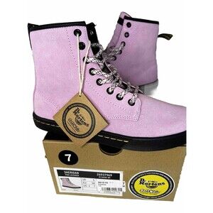 Dr. Martens Women’s Sheridan Pink Suede Lace Up Boots. Size 7